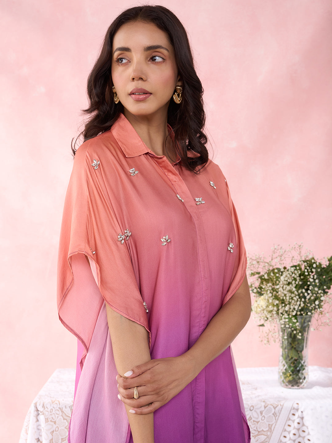 OMBRE PEACH PURPLE TAROL SHIRT