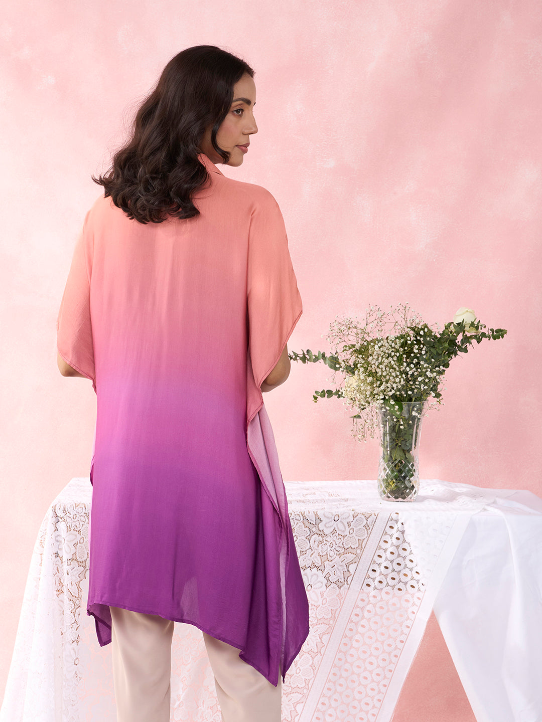 OMBRE PEACH PURPLE TAROL SHIRT