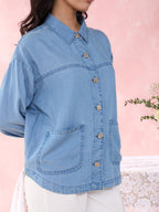 DENIM BLUE CABLE SHIRT