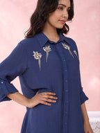 NAVY BIRDS ARRAY SHIRT