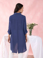 NAVY BIRDS ARRAY SHIRT