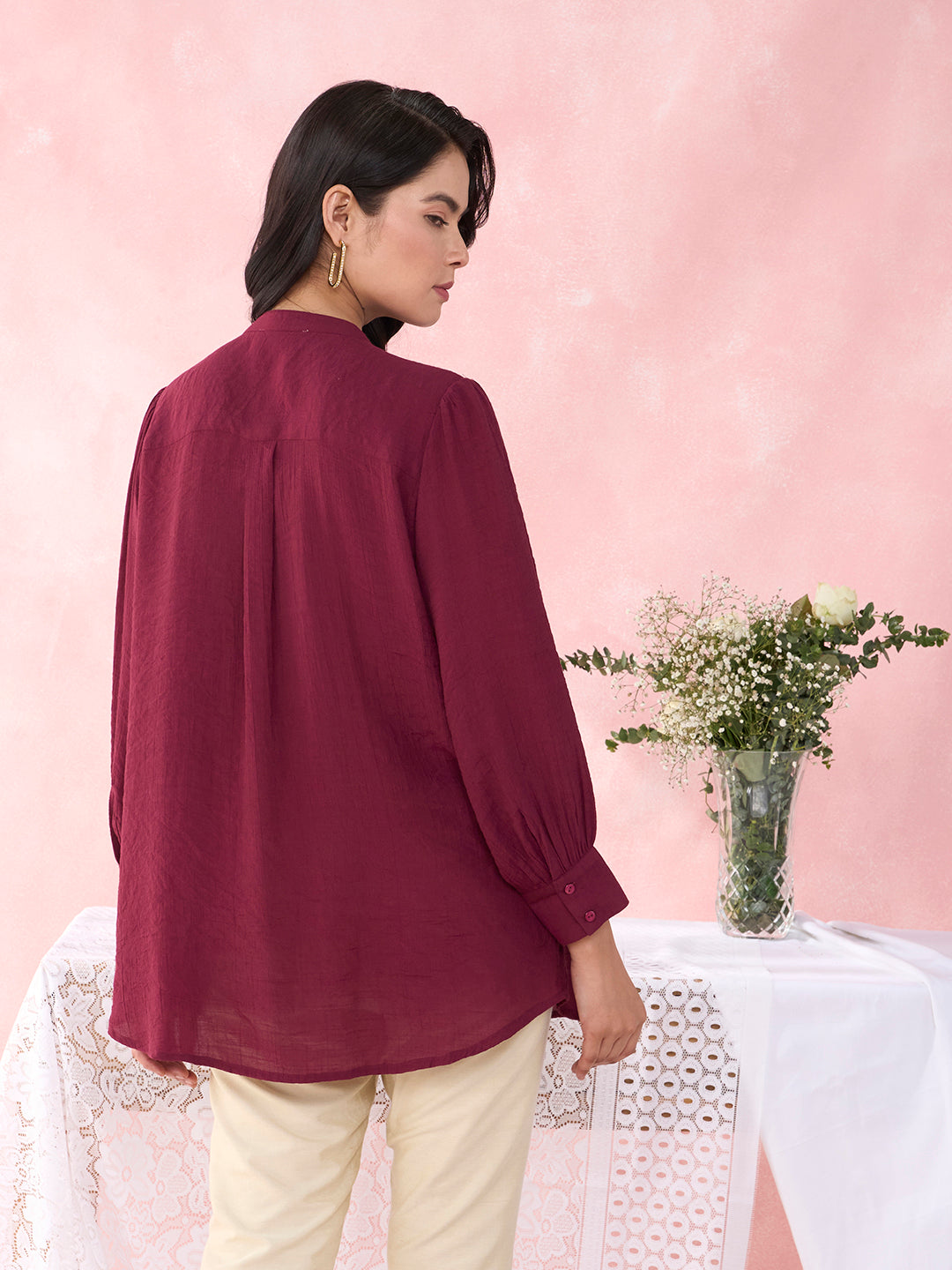 WINE CANVA SHIRT