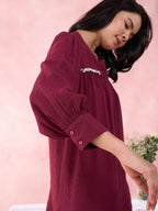 WINE CANVA SHIRT