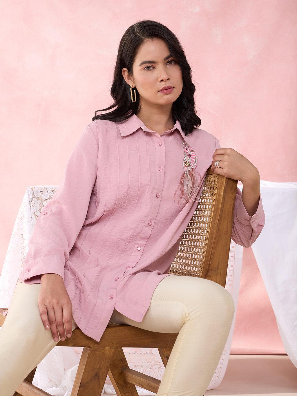 PINK CREST ANCHOR SHIRT