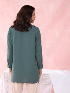 TEAL CREST ANCHOR SHIRT