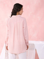 PEACH POLKA FOIL PROM SHIRT