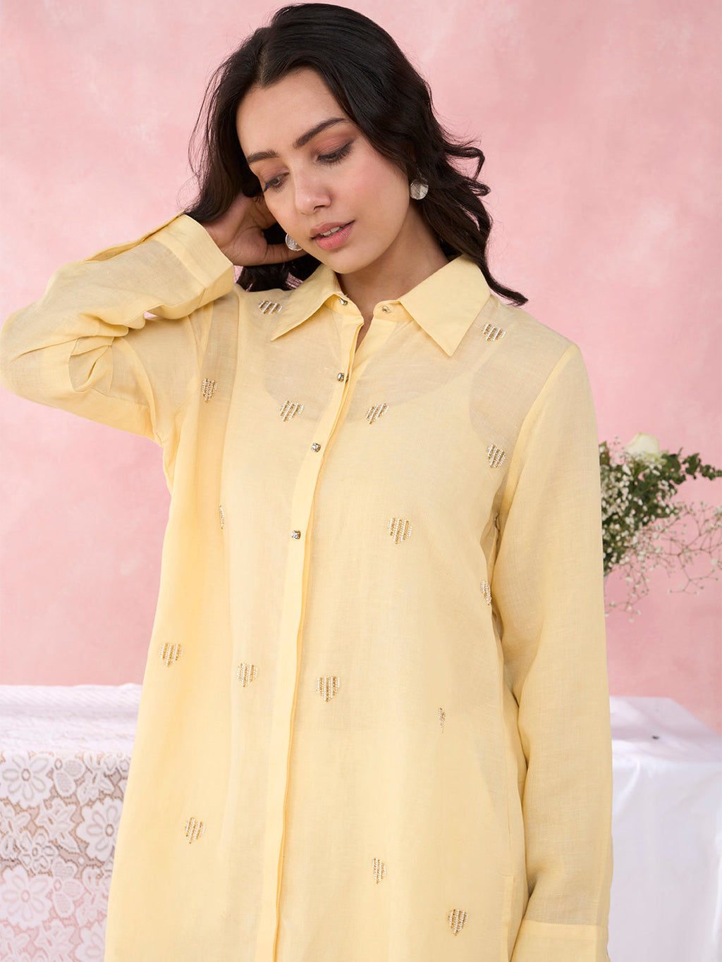 YELLOW HEART CRYSTALLINE SHIRT