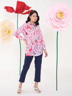 PINK GLAMA COLLARED BUTTON DOWN SHIRT