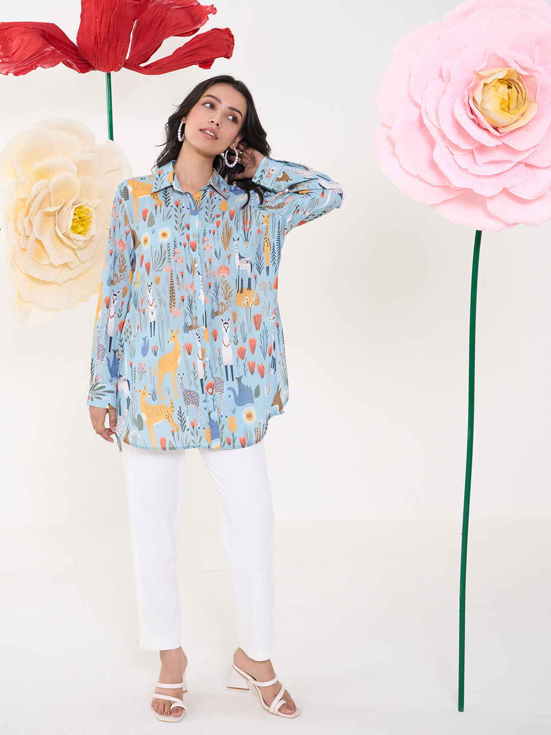GREEN GLAMA COLLARED BUTTON DOWN SHIRT