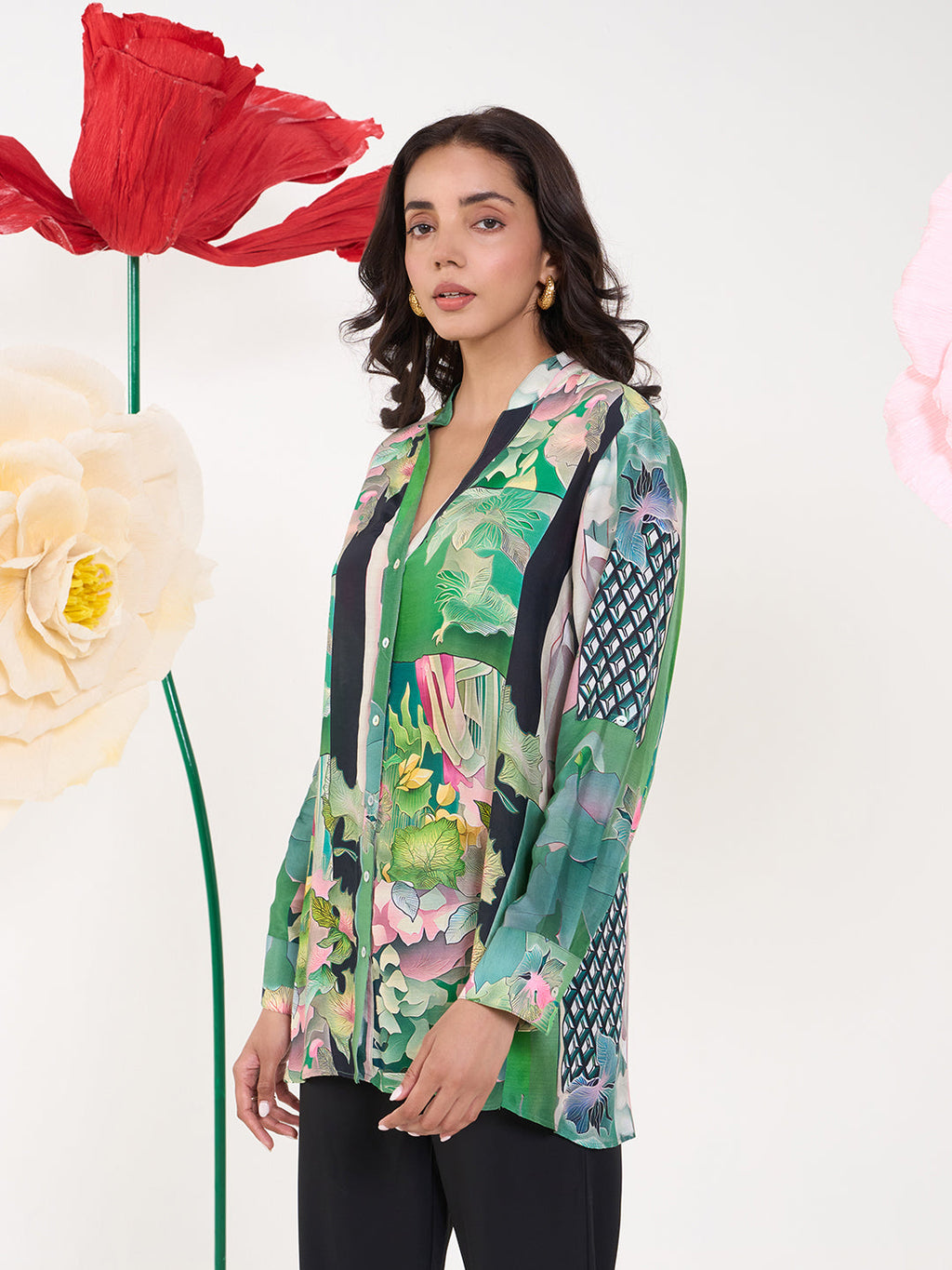GREEN GLORIA SAMAYA SHIRT