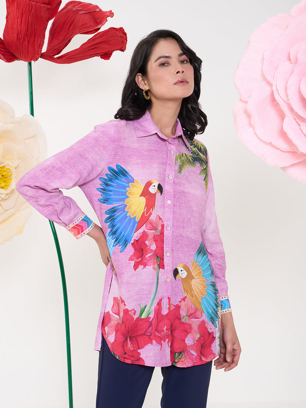 PINK RUFUS COLLARED BUTTON DOWN SHIRT