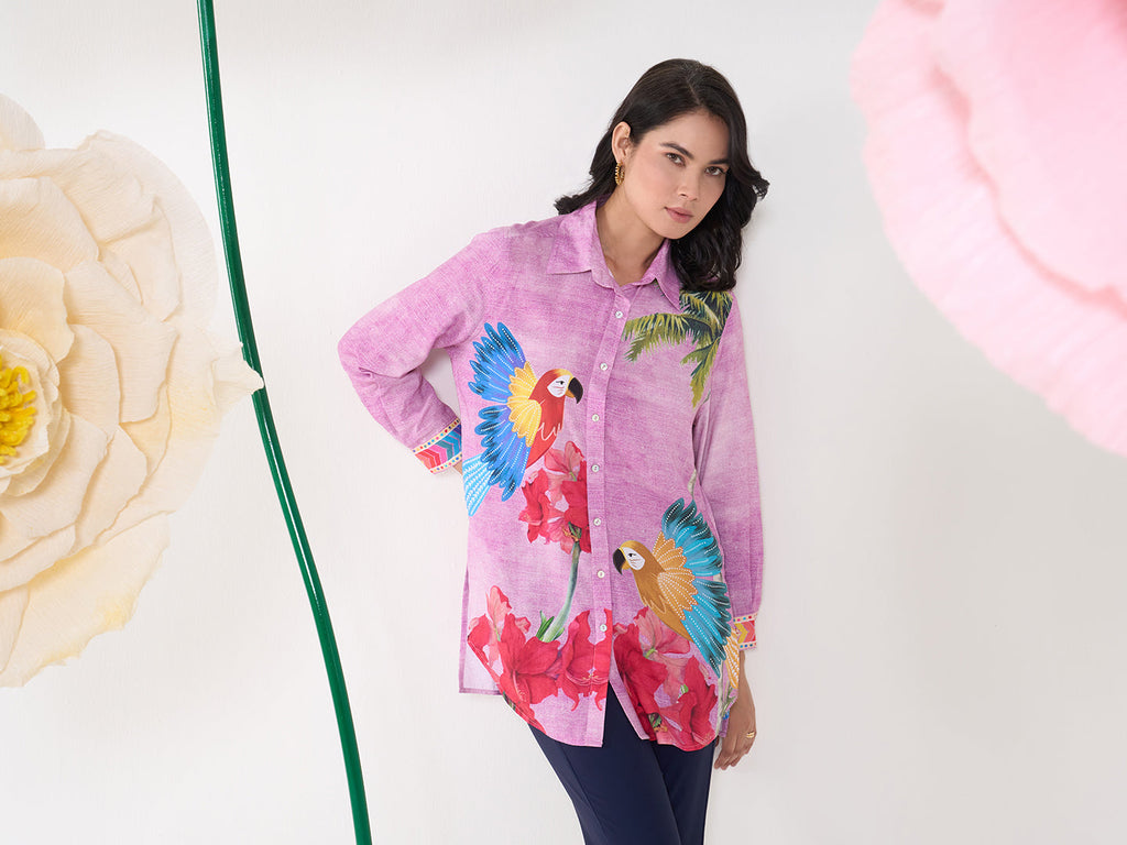 PINK RUFUS COLLARED BUTTON DOWN SHIRT