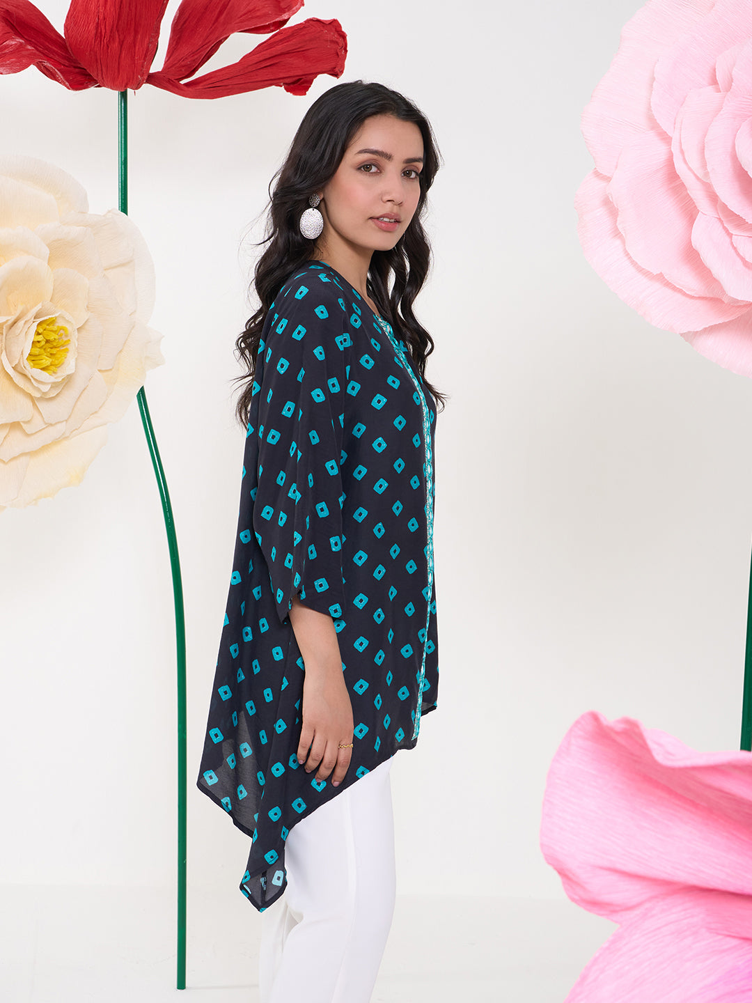 TEAL BLACK BOOND ARALIA SHIRT