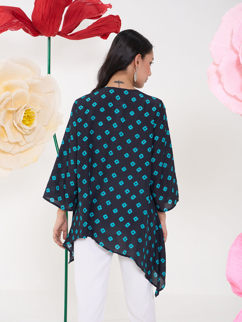 TEAL BLACK BOOND ARALIA SHIRT