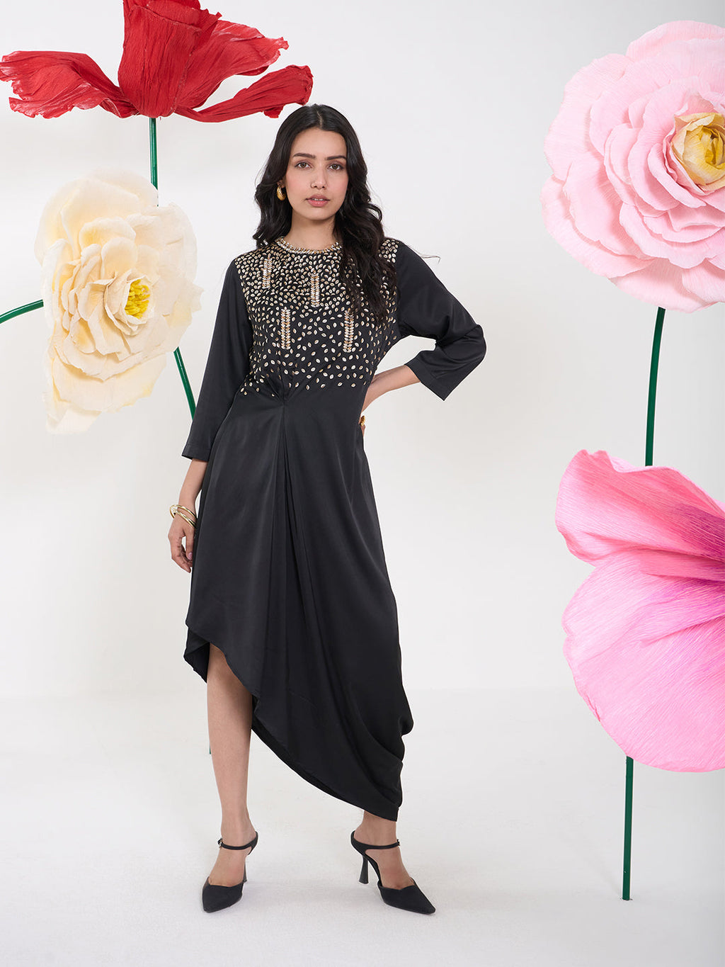 BLACK STARDUST DRESS