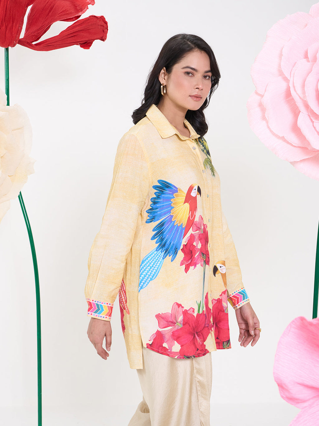 YELLOW RUFUS COLLARED BUTTON DOWN SHIRT