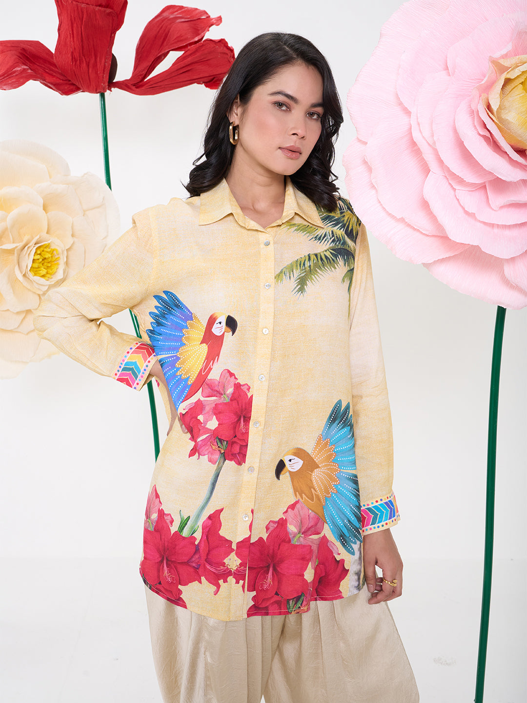 YELLOW RUFUS COLLARED BUTTON DOWN SHIRT