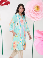 TURQUOISE FOLIAGE AARIA TUNIC