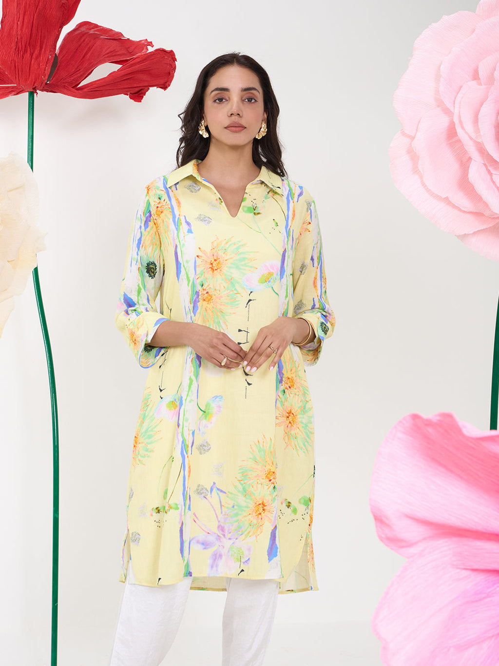 YELLOW FOLIAGE LEMON AARIA TUNIC