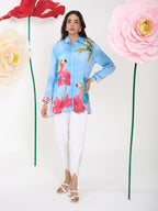 BLUE RUFUS COLLARED BUTTON DOWN SHIRT