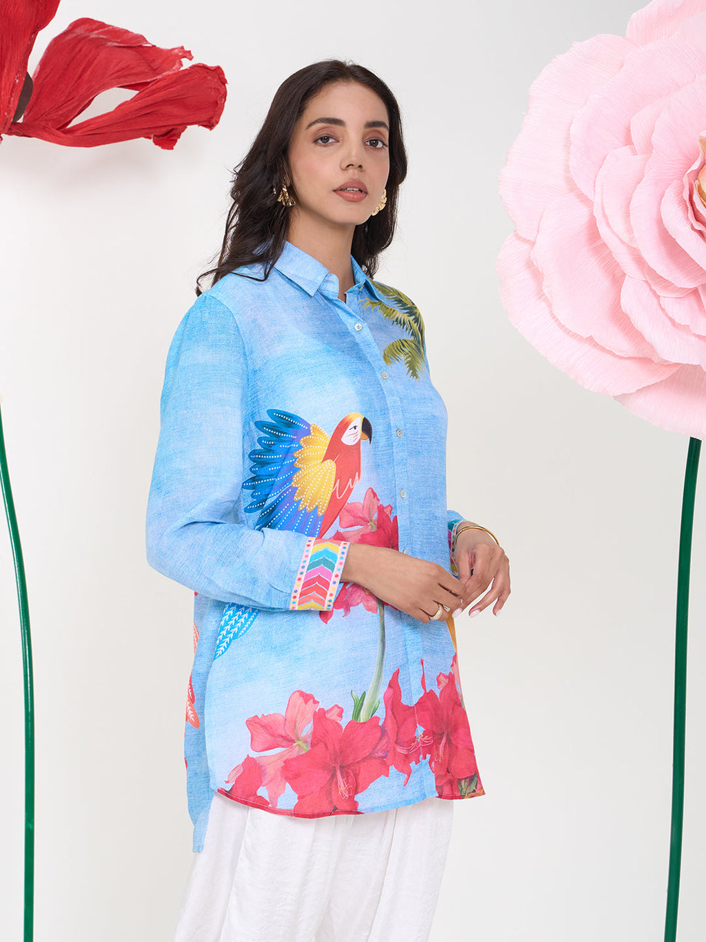 BLUE RUFUS COLLARED BUTTON DOWN SHIRT