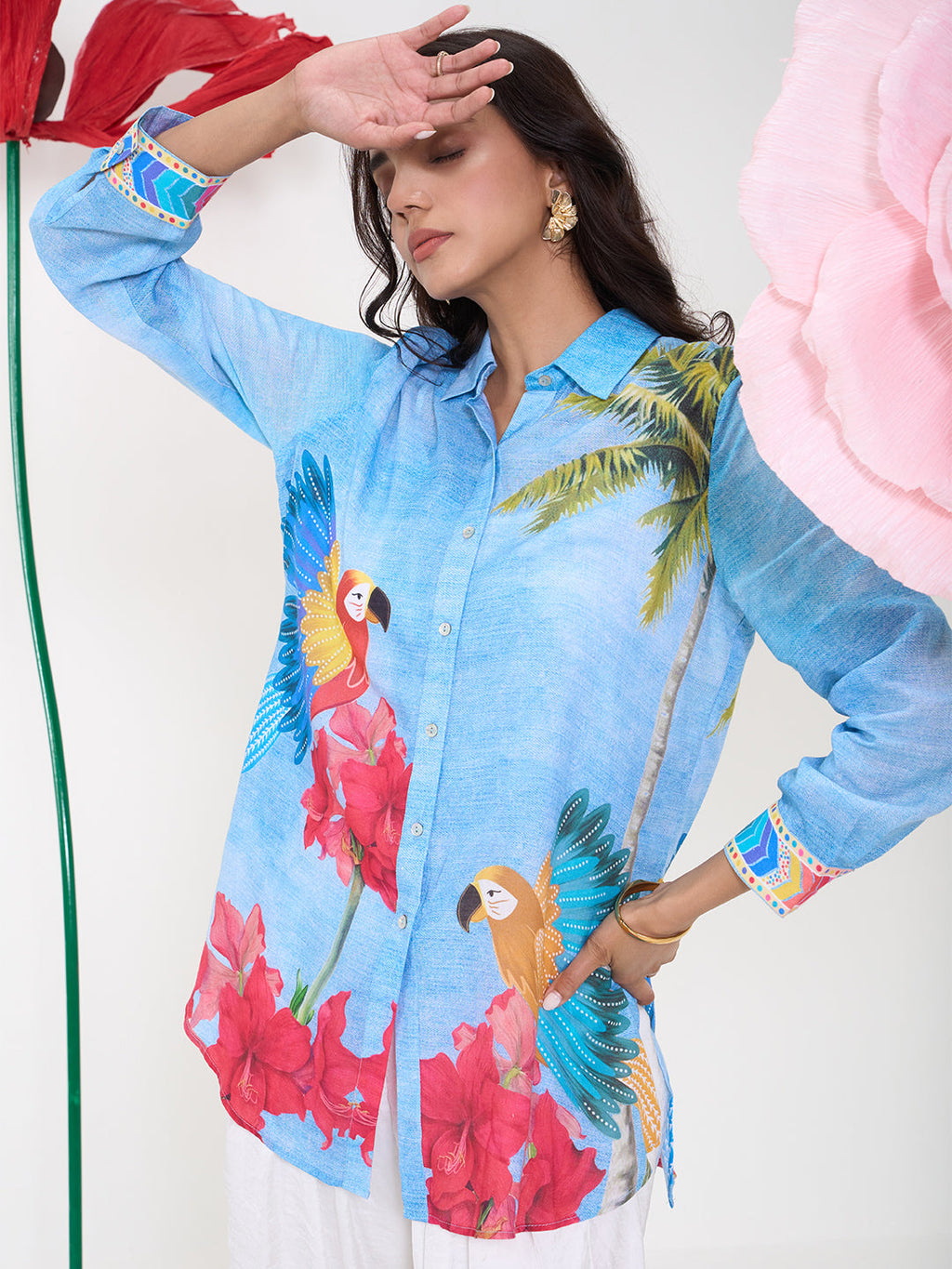 BLUE RUFUS COLLARED BUTTON DOWN SHIRT