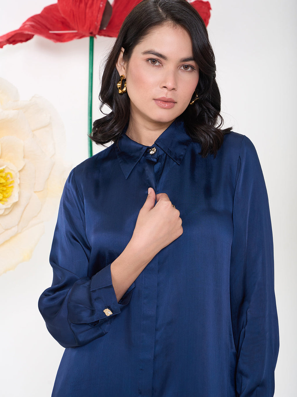 NAVY HIKE CRYSTALLINE SHIRT