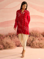 VELVET RANI BANDHEJ KILA SHIRT