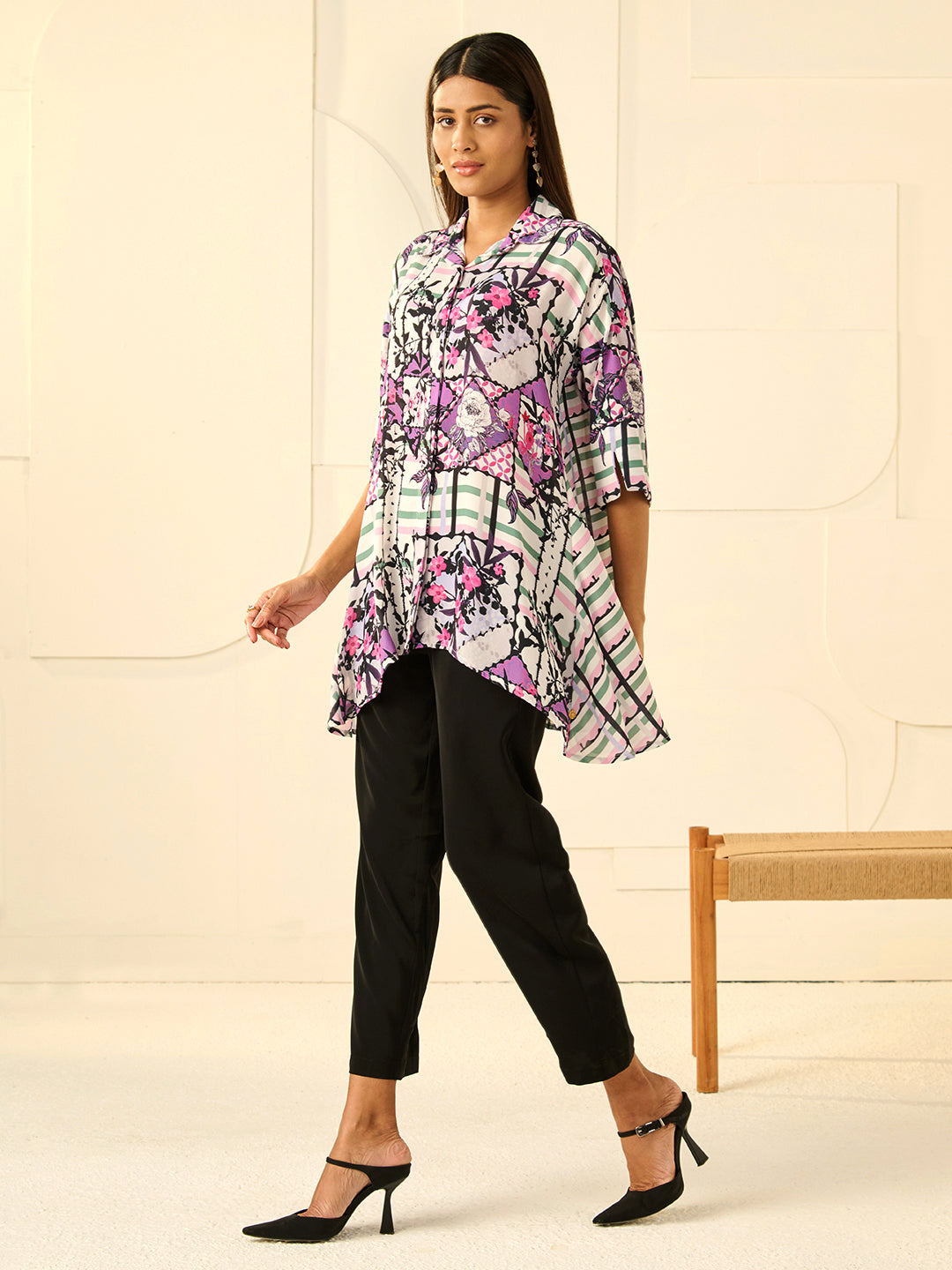 PURPLE RESHA SIDE PANEL SHIRT