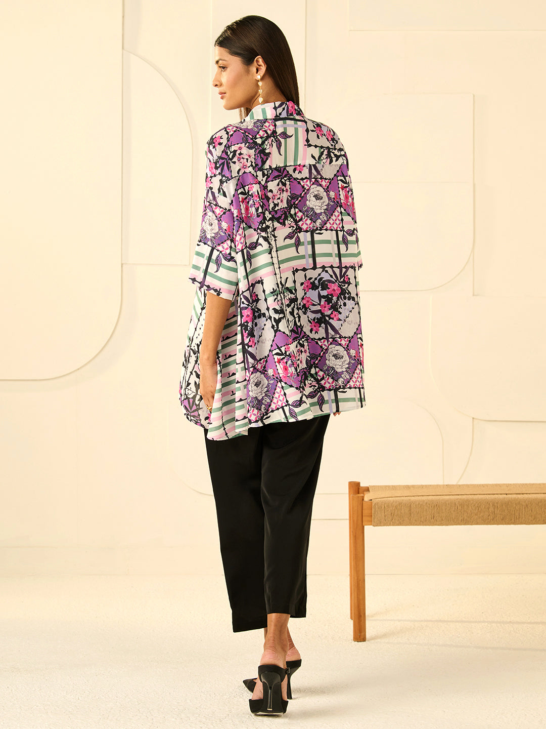 PURPLE RESHA SIDE PANEL SHIRT