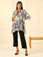 BLUE RESHA SIDE PANEL SHIRT