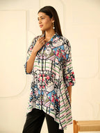 BLUE RESHA SIDE PANEL SHIRT