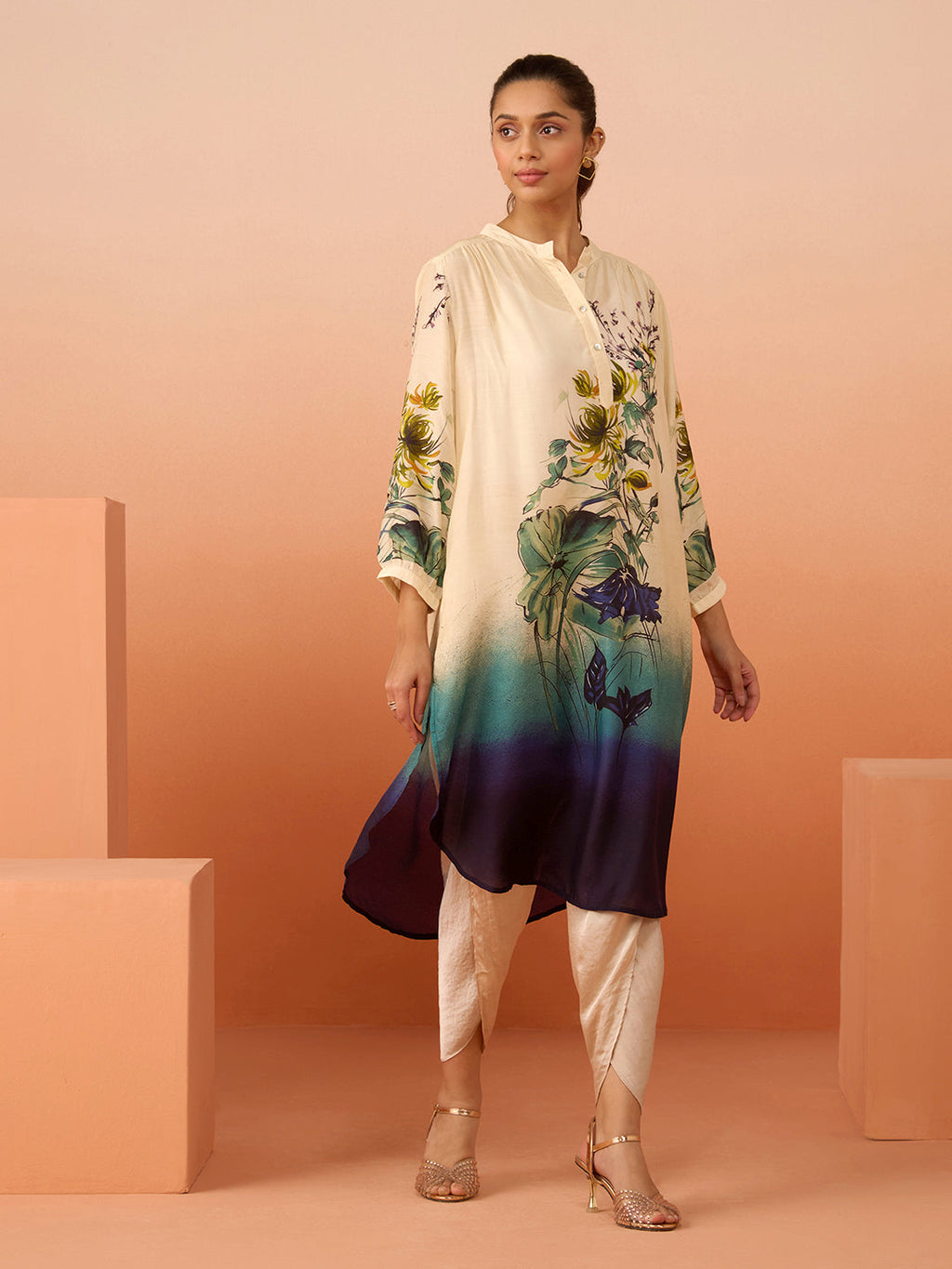 BEIGE MARINA GATHER TUNIC