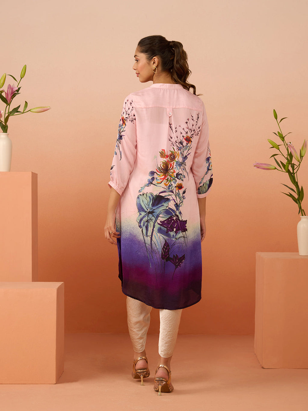 PINK MARINA GATHER TUNIC