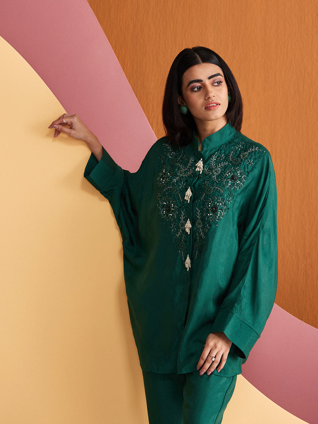 EMERALD GREEN AHAANA SHIRT