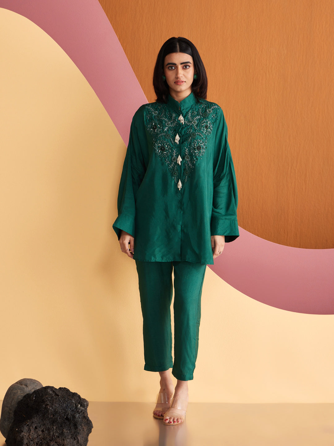 EMERALD GREEN AHAANA SHIRT