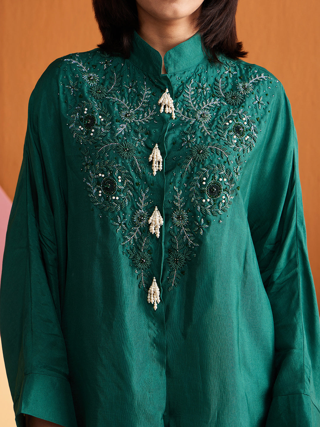 EMERALD GREEN AHAANA SHIRT