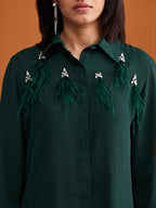 EMERALD GREEN CRYSTALLINE SHIRT