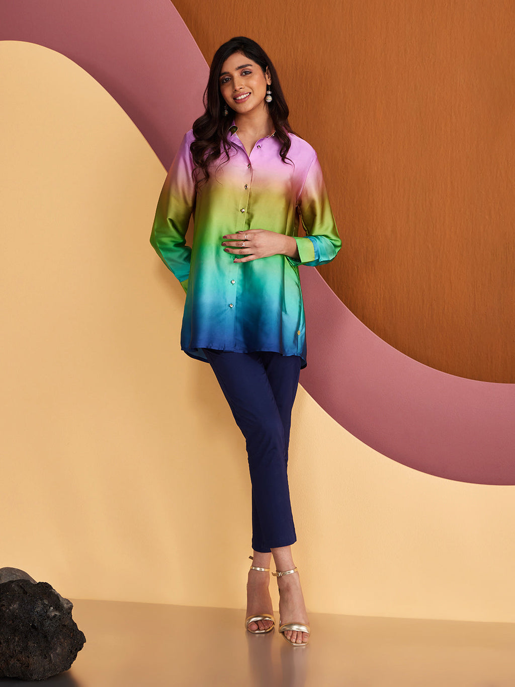 GREEN/BLUE COSMIC MARIE SHIRT
