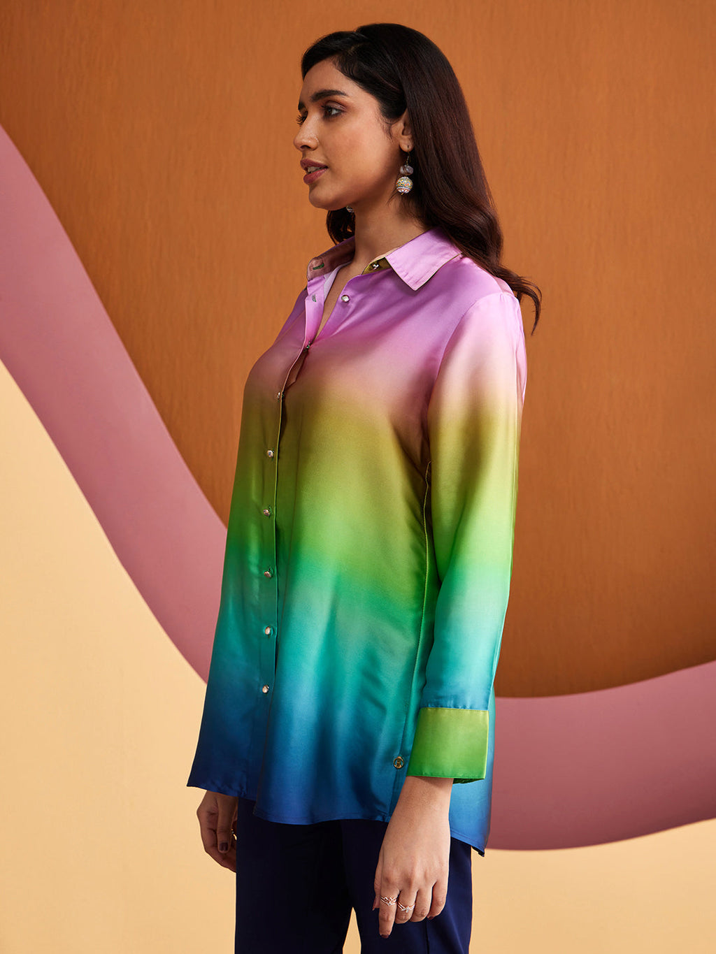 GREEN/BLUE COSMIC MARIE SHIRT