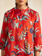 RUST FOUNTAIN GATHERED TUNIC