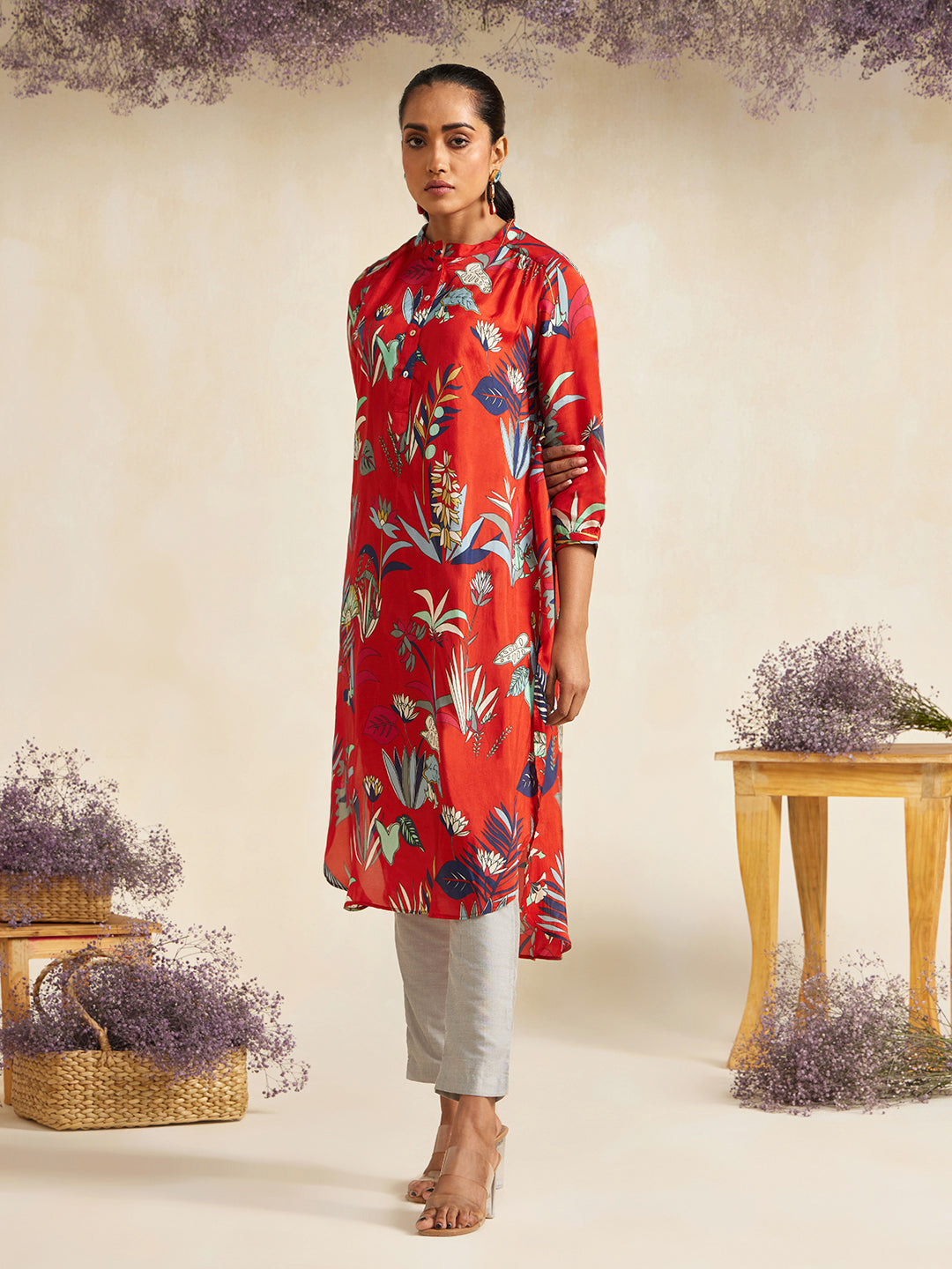 RUST FOUNTAIN GATHERED TUNIC