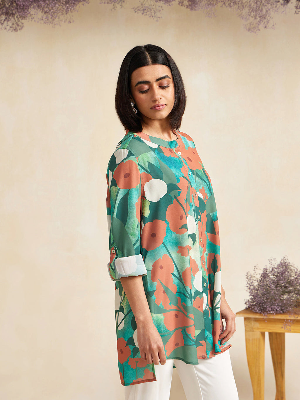 GREEN QUIRK BUTTON DOWN SHIRT