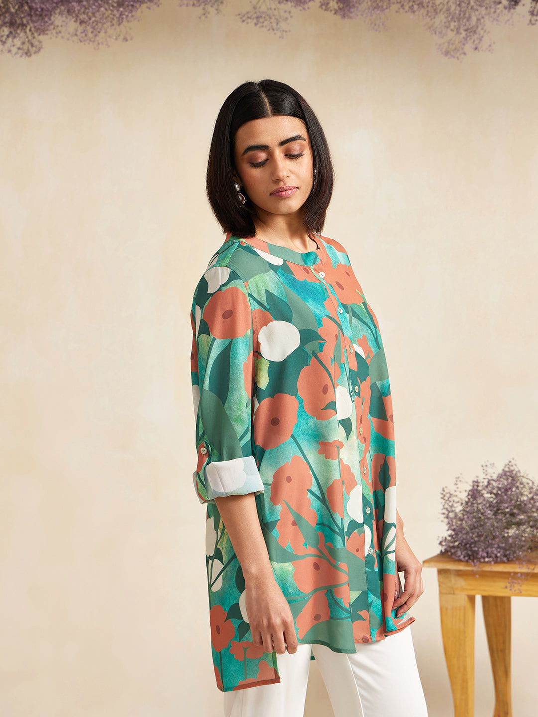 GREEN QUIRK BUTTON DOWN SHIRT