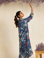 BLUE FOUNTAIN GATHERED TUNIC