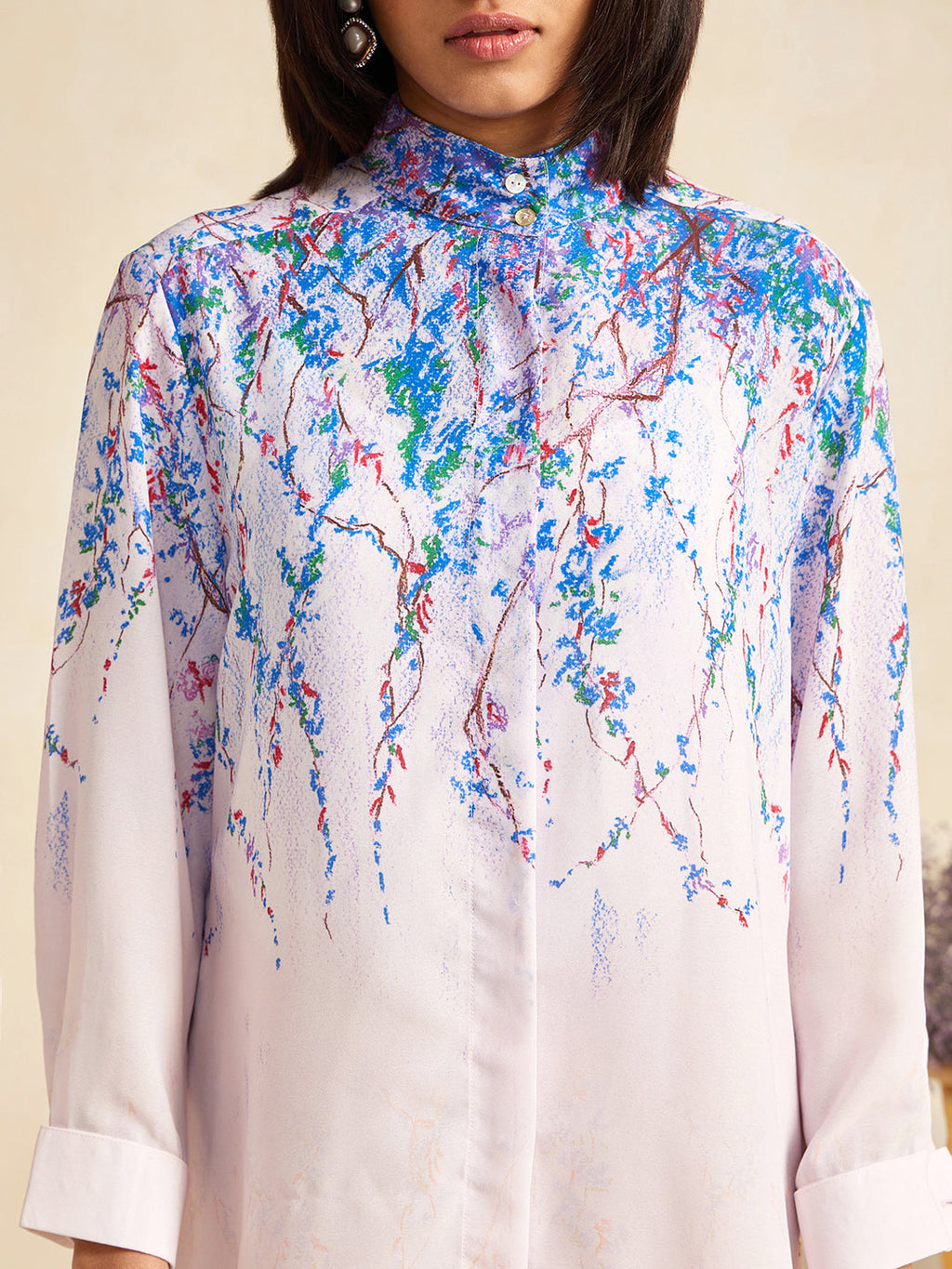 BLUE BLOSSOM CHIN SHIRT