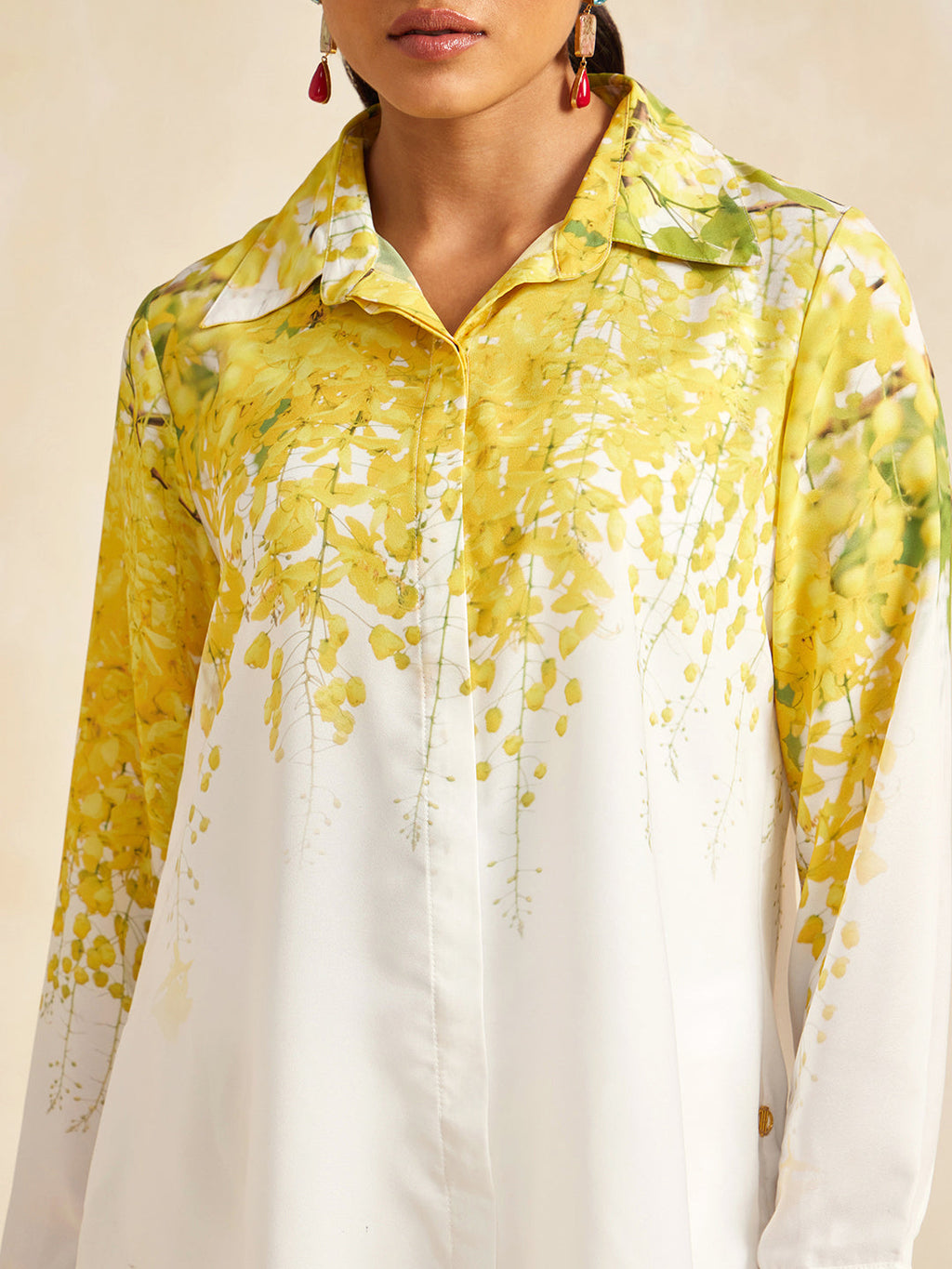 YELLOW AMALTAS CRYSTALLINE SHIRT