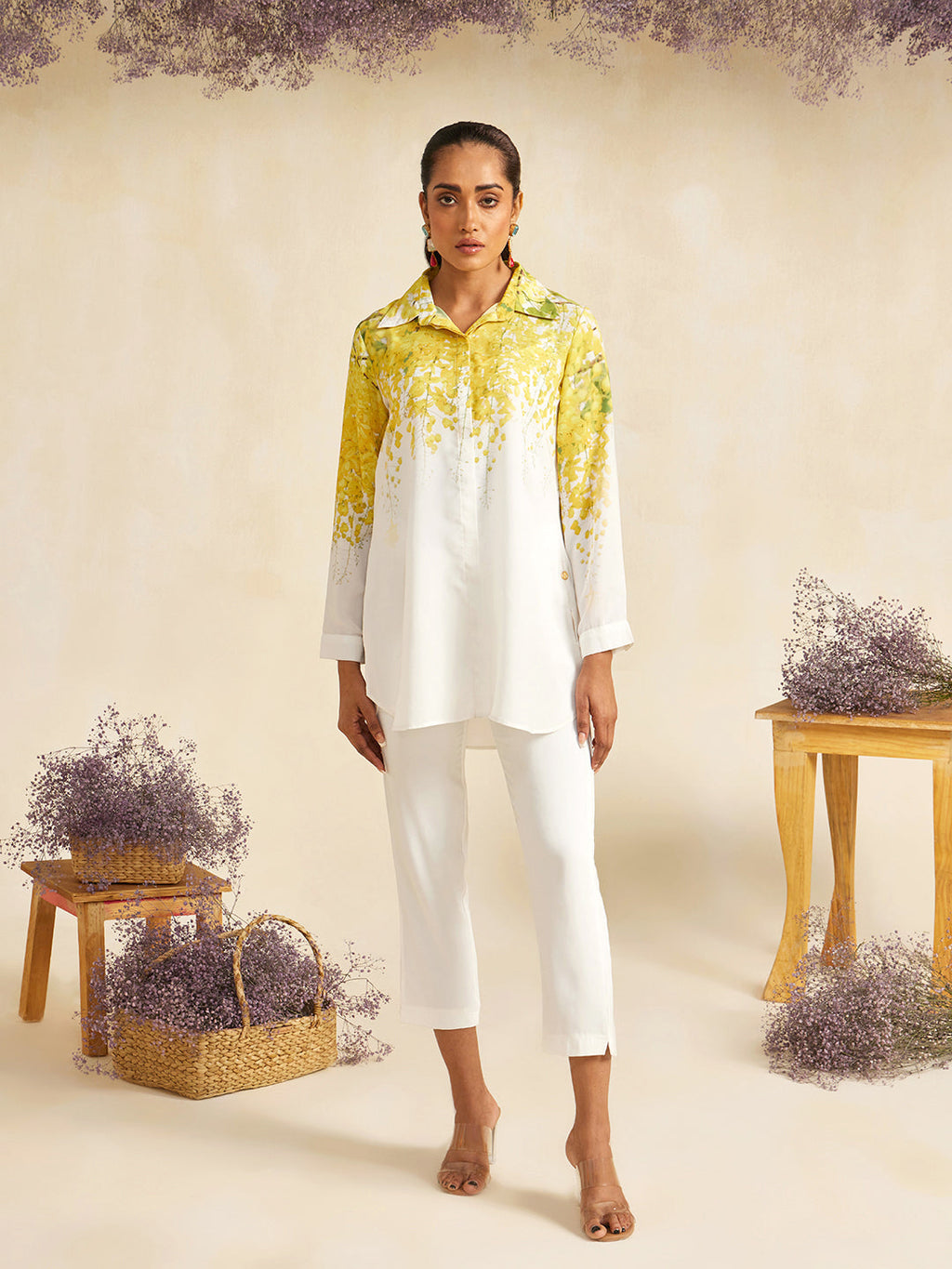 YELLOW AMALTAS CRYSTALLINE SHIRT