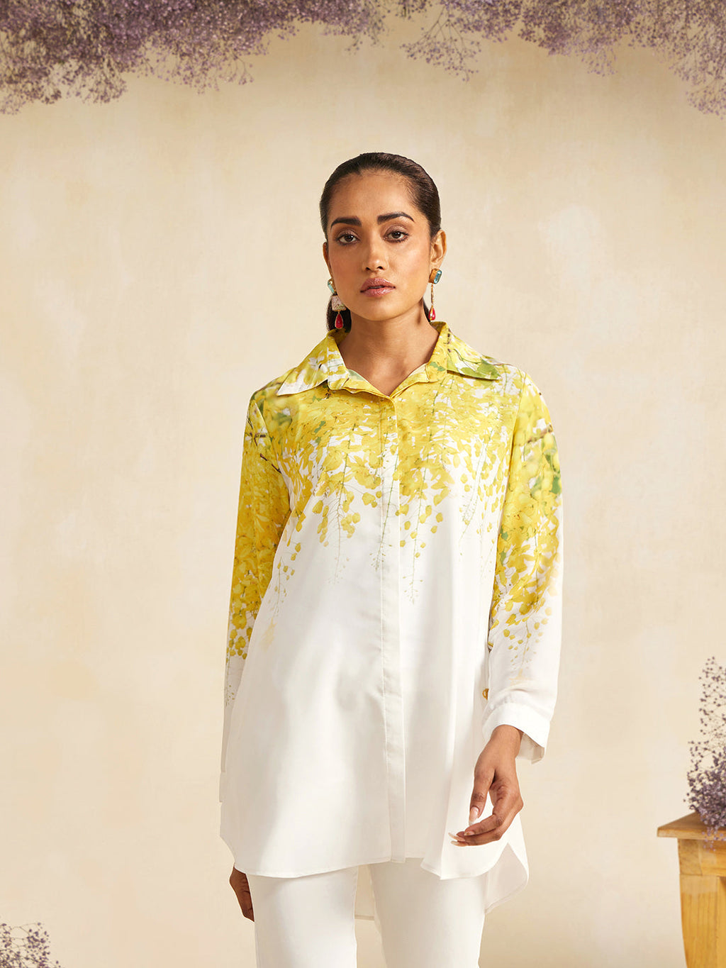 YELLOW AMALTAS CRYSTALLINE SHIRT
