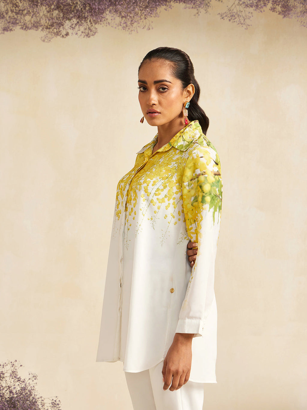 YELLOW AMALTAS CRYSTALLINE SHIRT